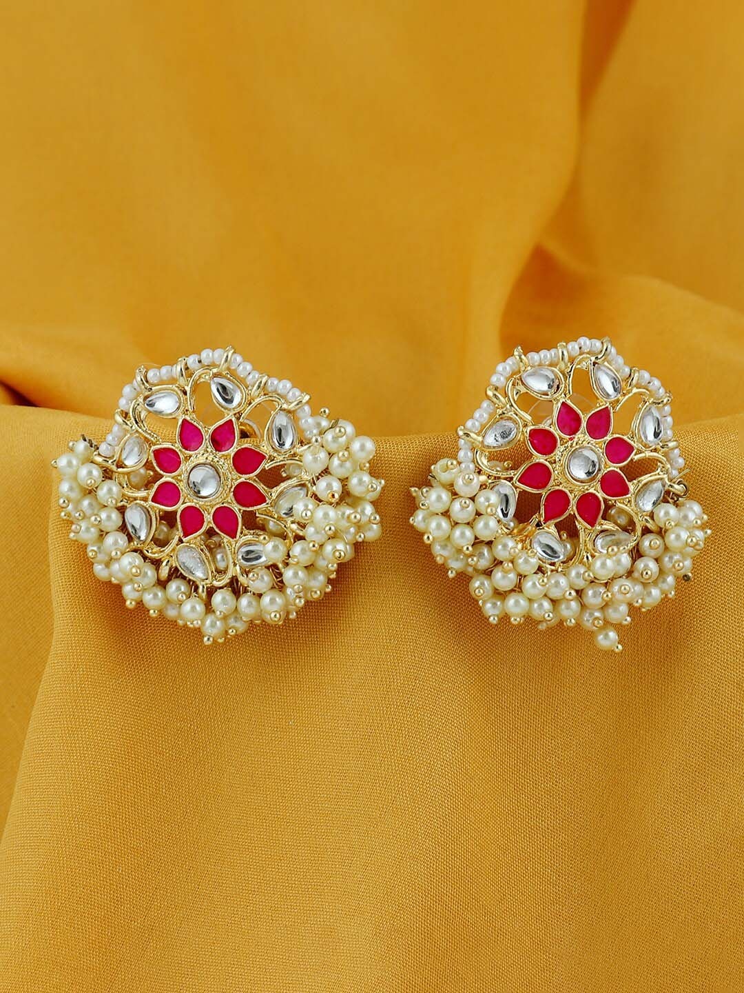 

Sukkhi Gold Plated Kundan & Pearl Studs Earring, Red