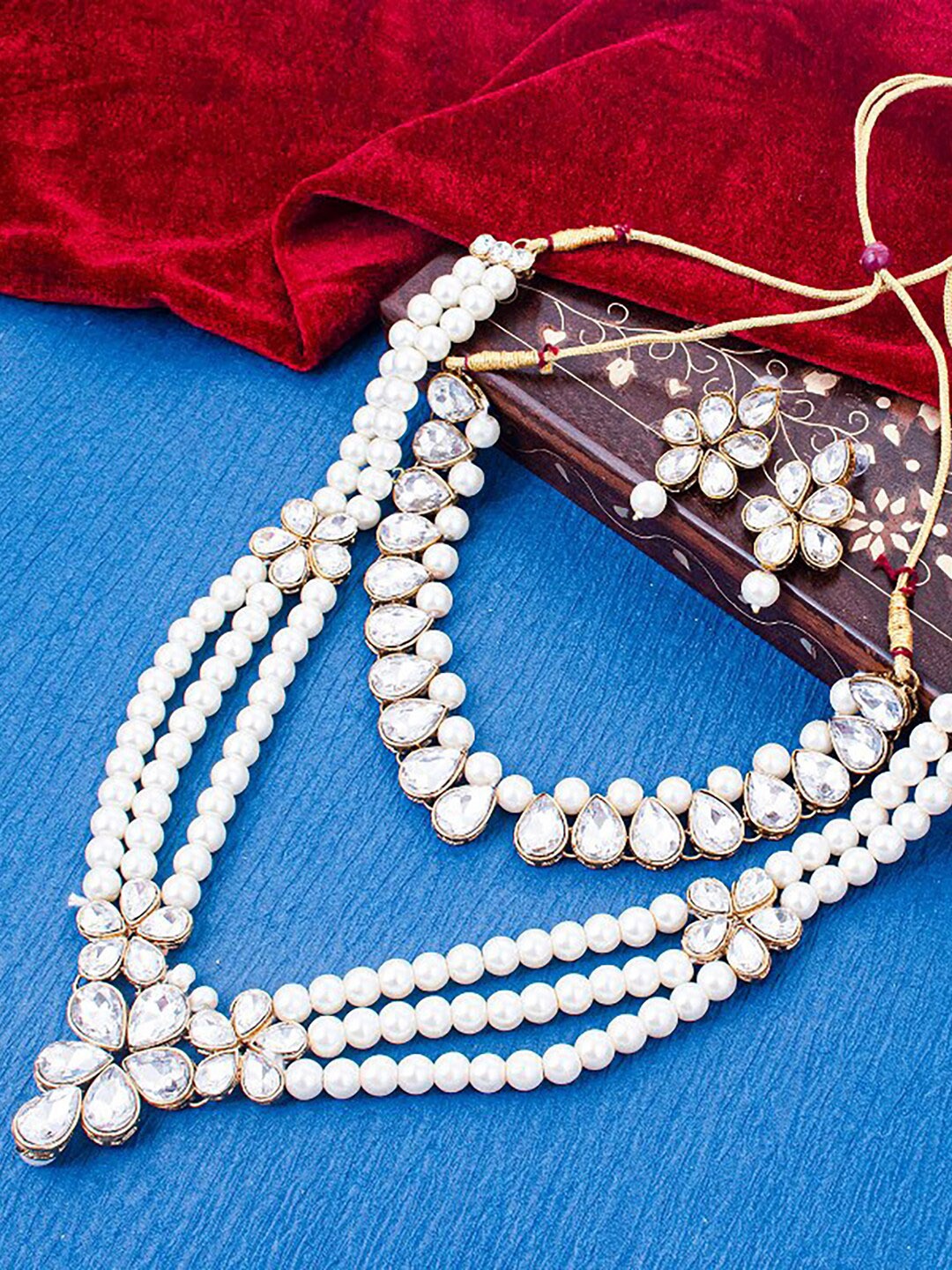 

Sukkhi Set Of 2 Gold-Plated Kundan-Studded & Beaded Jewellery Set