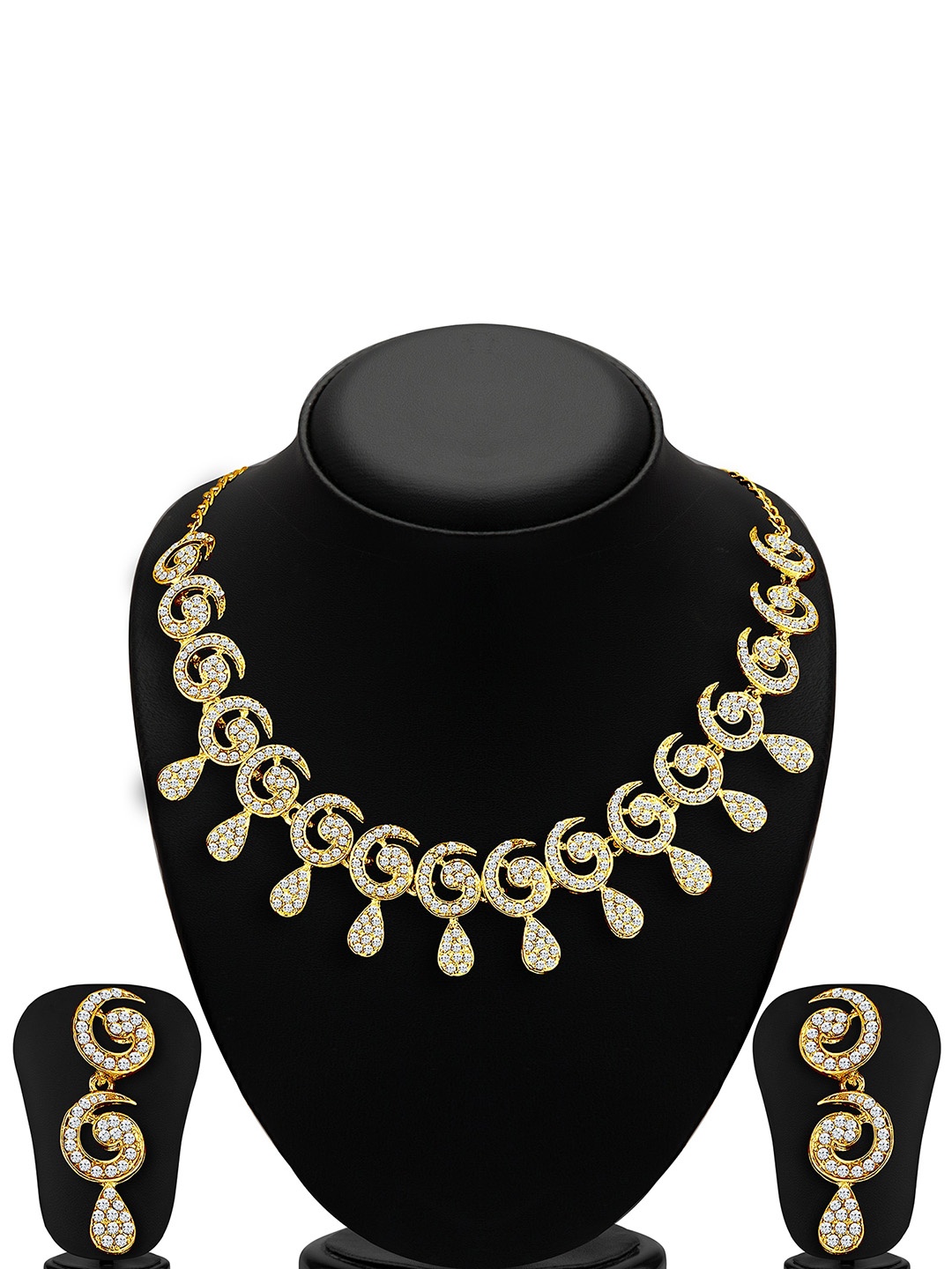 

Sukkhi Gold-Plated Austrian Diamond-Studded Jewellery Set