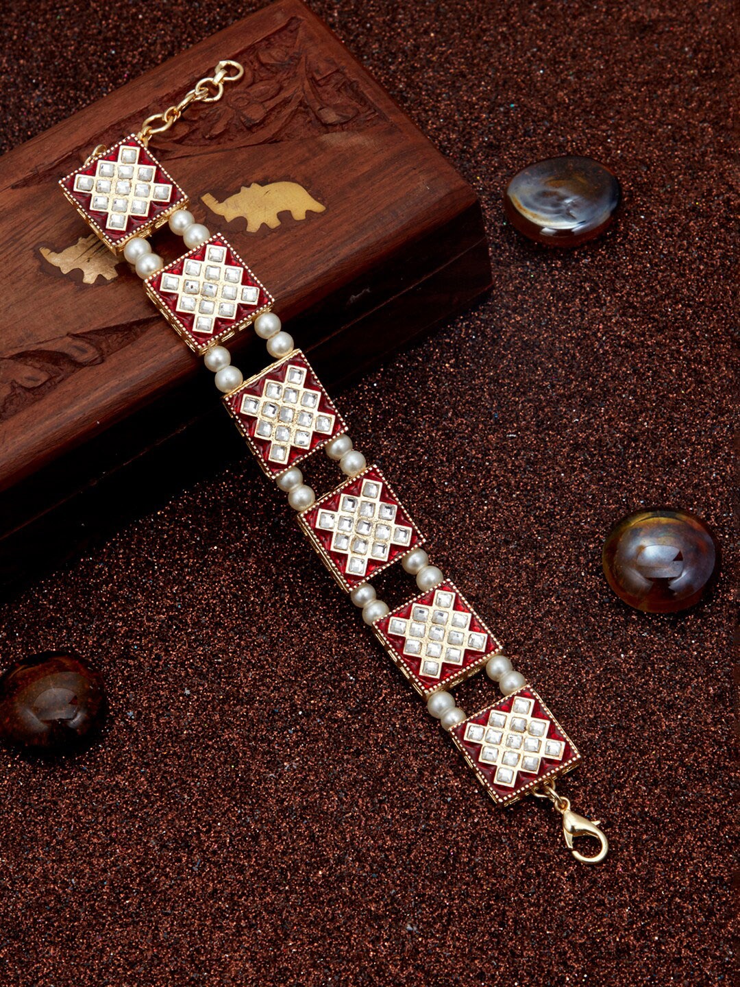 

Sukkhi Women Gold-Plated Meenakari Wraparound Bracelet