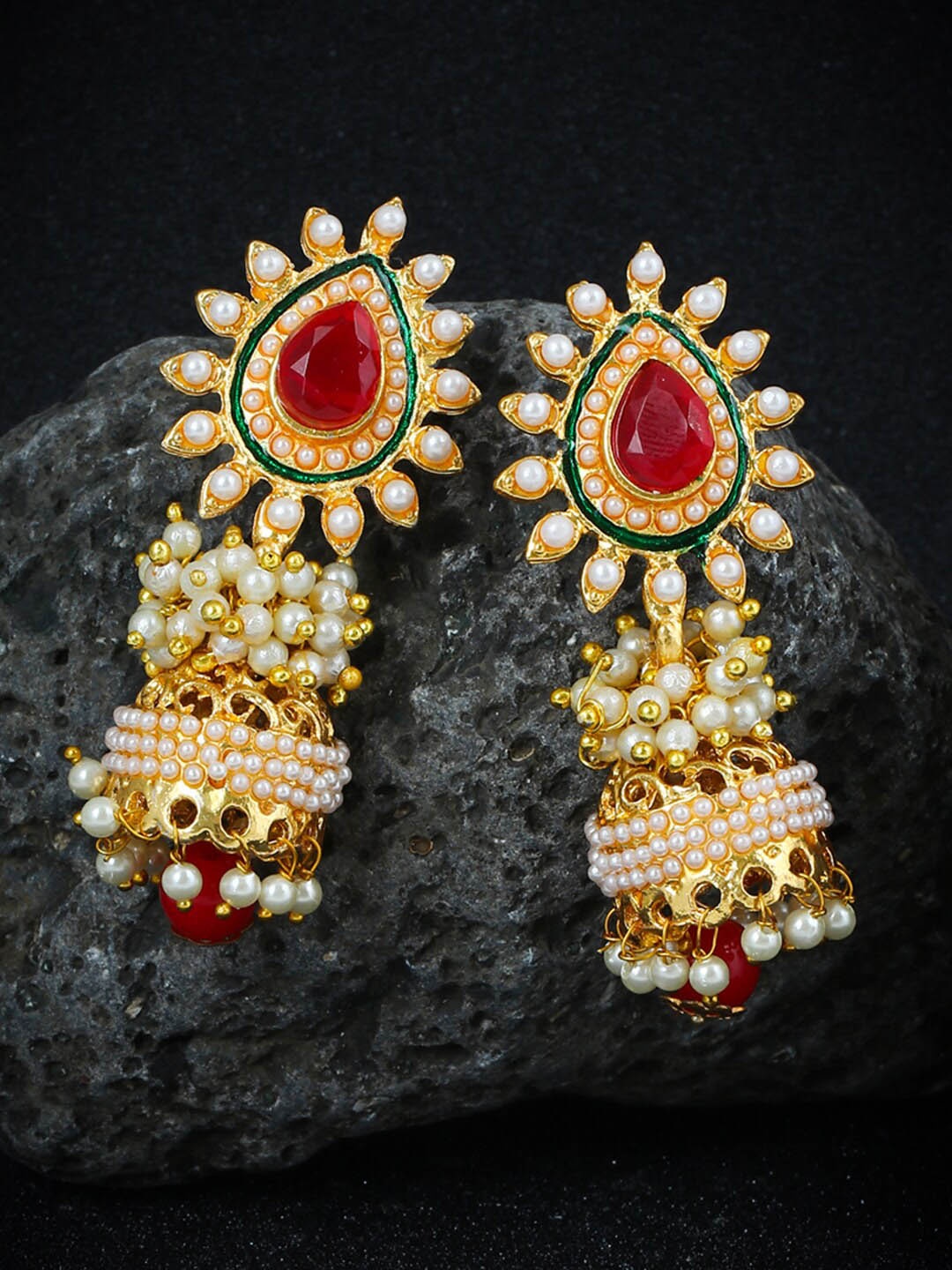 

Sukkhi Gold-Plated Contemporary Jhumkas Earrings