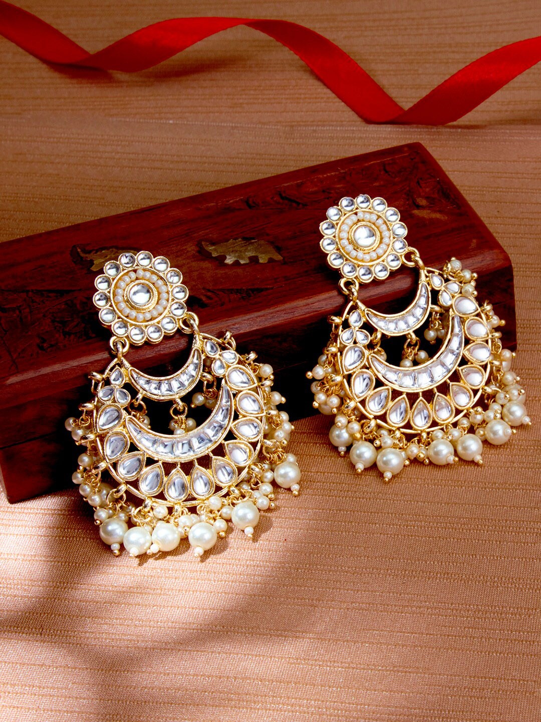 

Sukkhi Gold Plated Contemporary Kundan Chandbalis