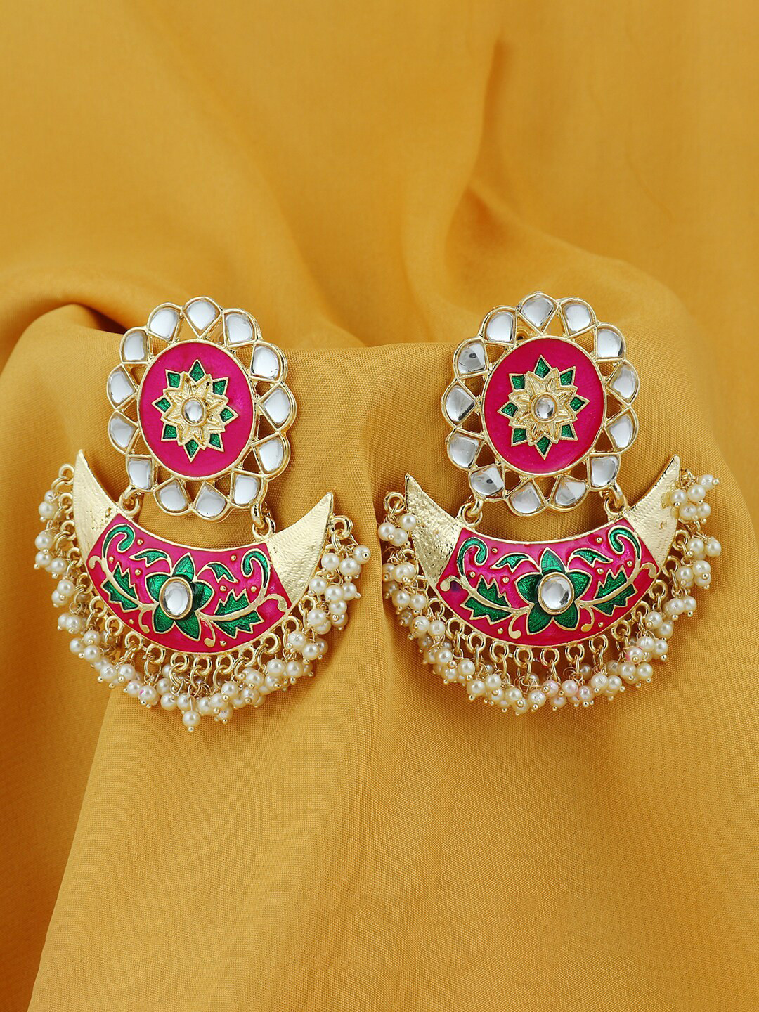 

Sukkhi Gold Plated Contemporary Kundan Chandbalis