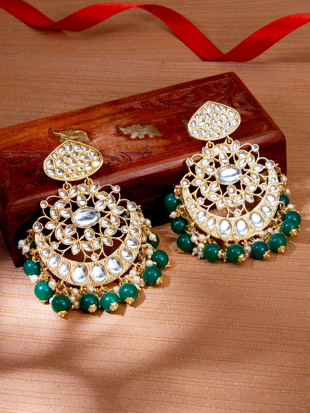 

Sukkhi Gold Plated Contemporary Kundan Chandbalis