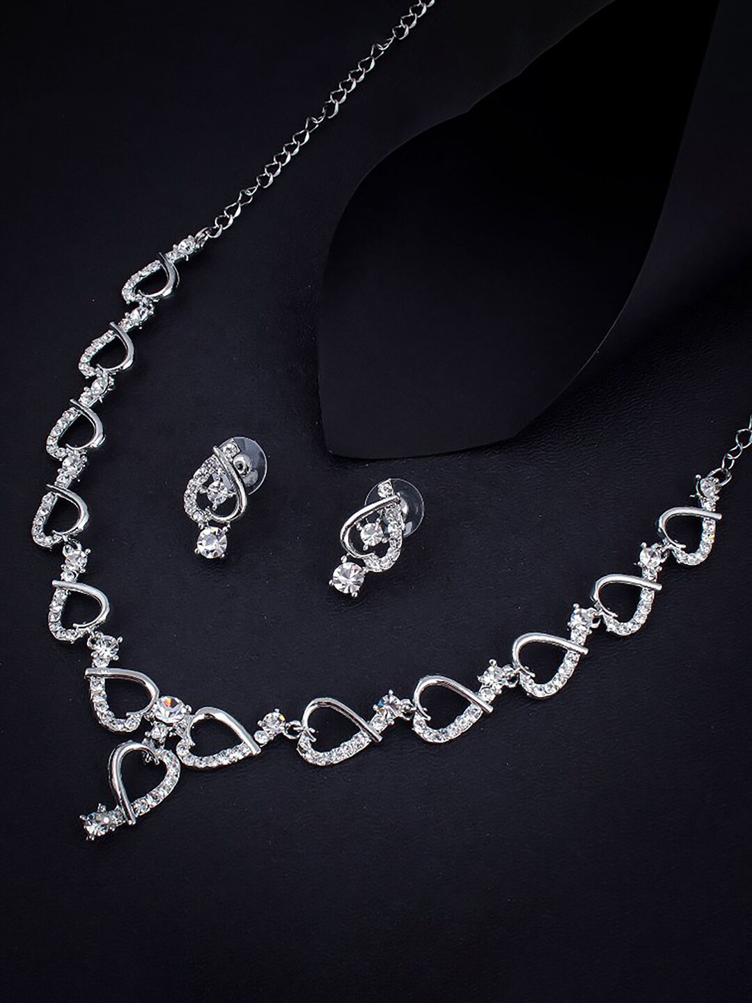 

Sukkhi Rhodium-Plated Necklace and Earrings, Silver