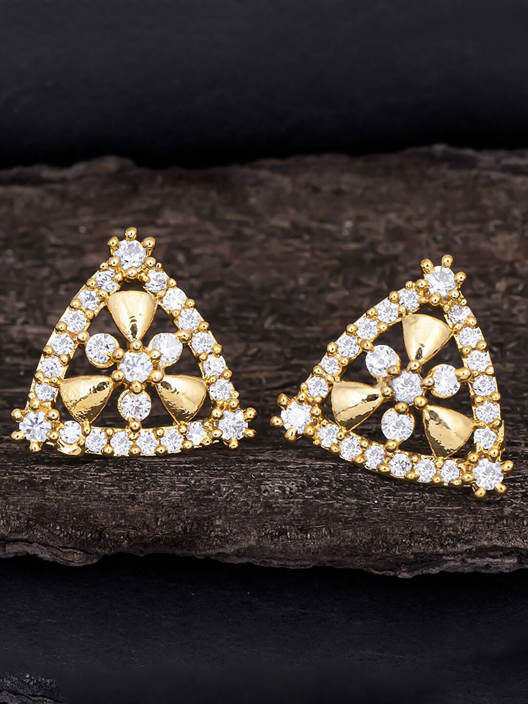 

Sukkhi Gold-Plated Triangle Studs Earrings