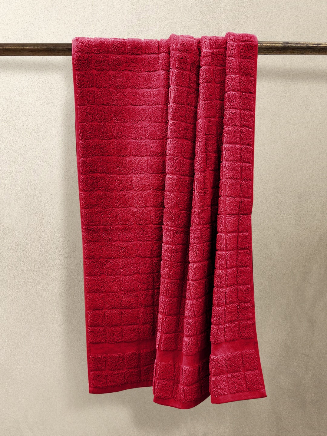 

Nautica Red Self-Designed 500 GSM Pure Cotton Bath Towel