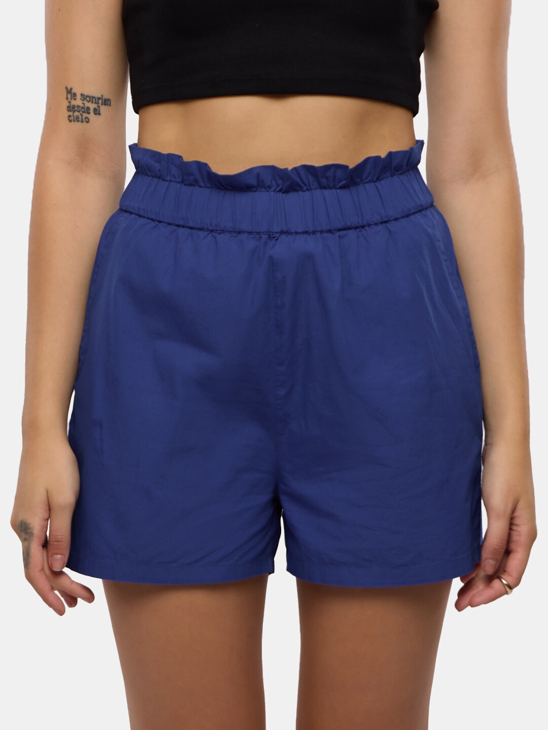 

The Souled Store Women Mid Rise Pure Cotton Sports Shorts, Blue