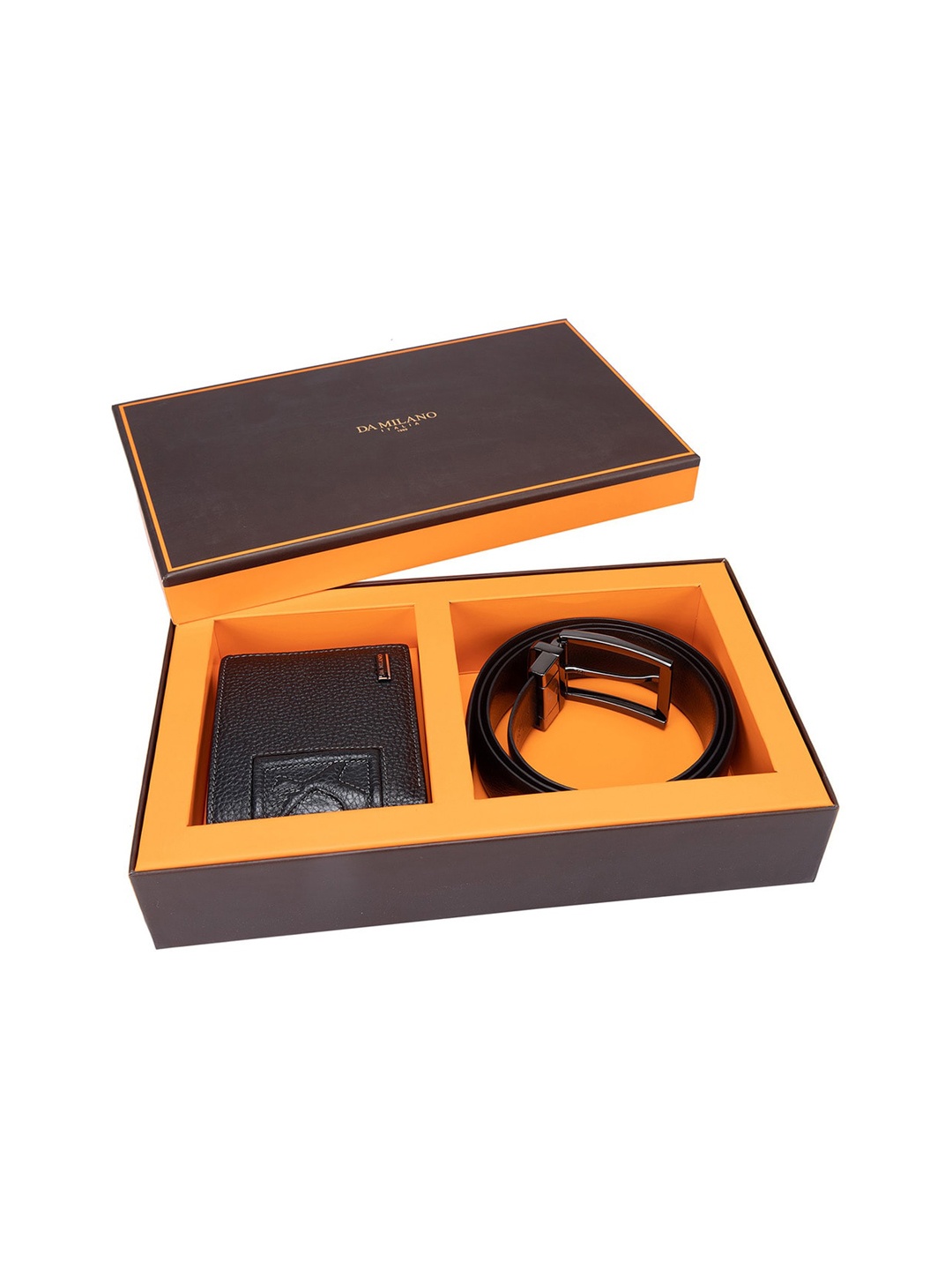 

Da Milano Men Leather Accessory Gift Set, Black