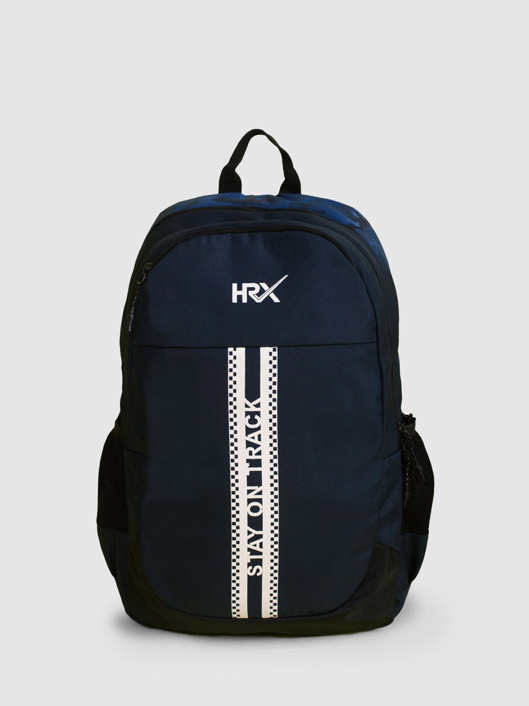 HRX by Hrithik Roshan Typography Printed Backpack, Navy blue
