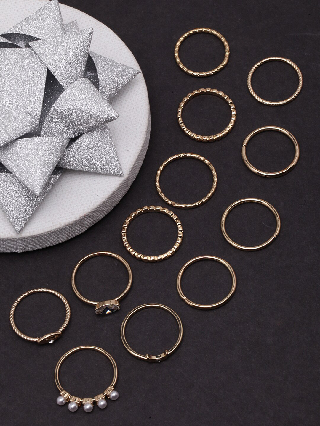

DIVA WALK Set Of 12 Gold-Plated Finger Rings