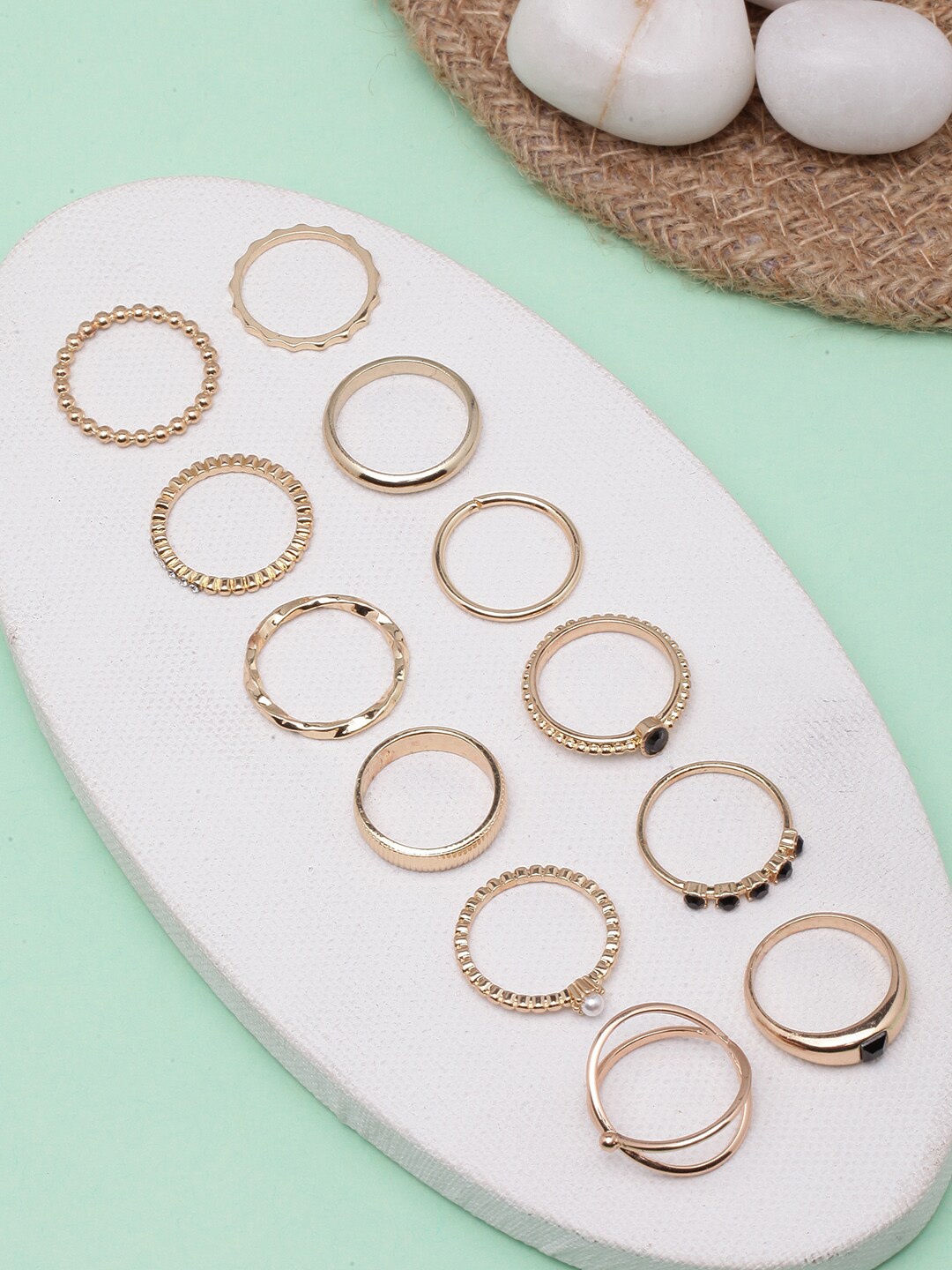

DIVA WALK Set of 12 Rose Gold-Plated Rings