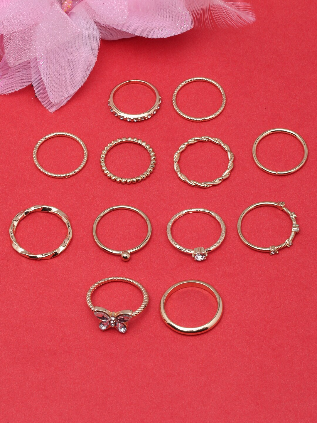 

DIVA WALK Set of 12 Gold-Plated Rings