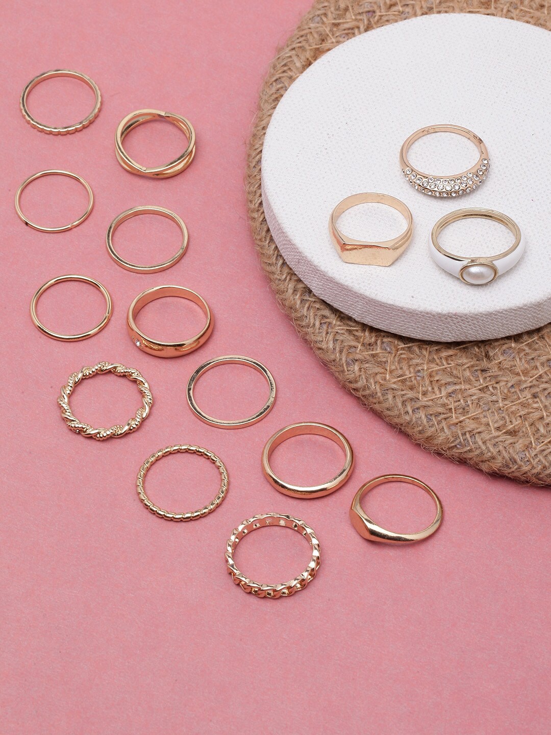 

DIVA WALK Set of 15 Gold-Plated Finger Rings