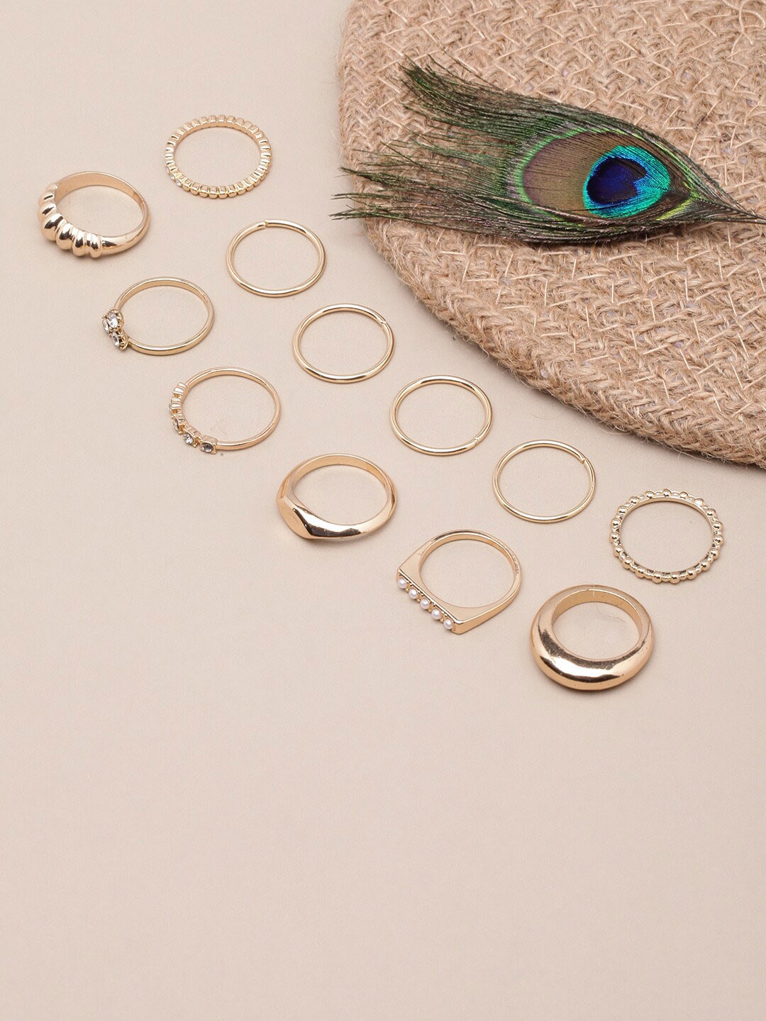 

DIVA WALK Set of 12 Rose Gold-Plated Rings