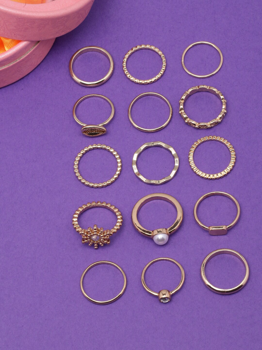 

DIVA WALK Set of 15 Gold-Plated Rings