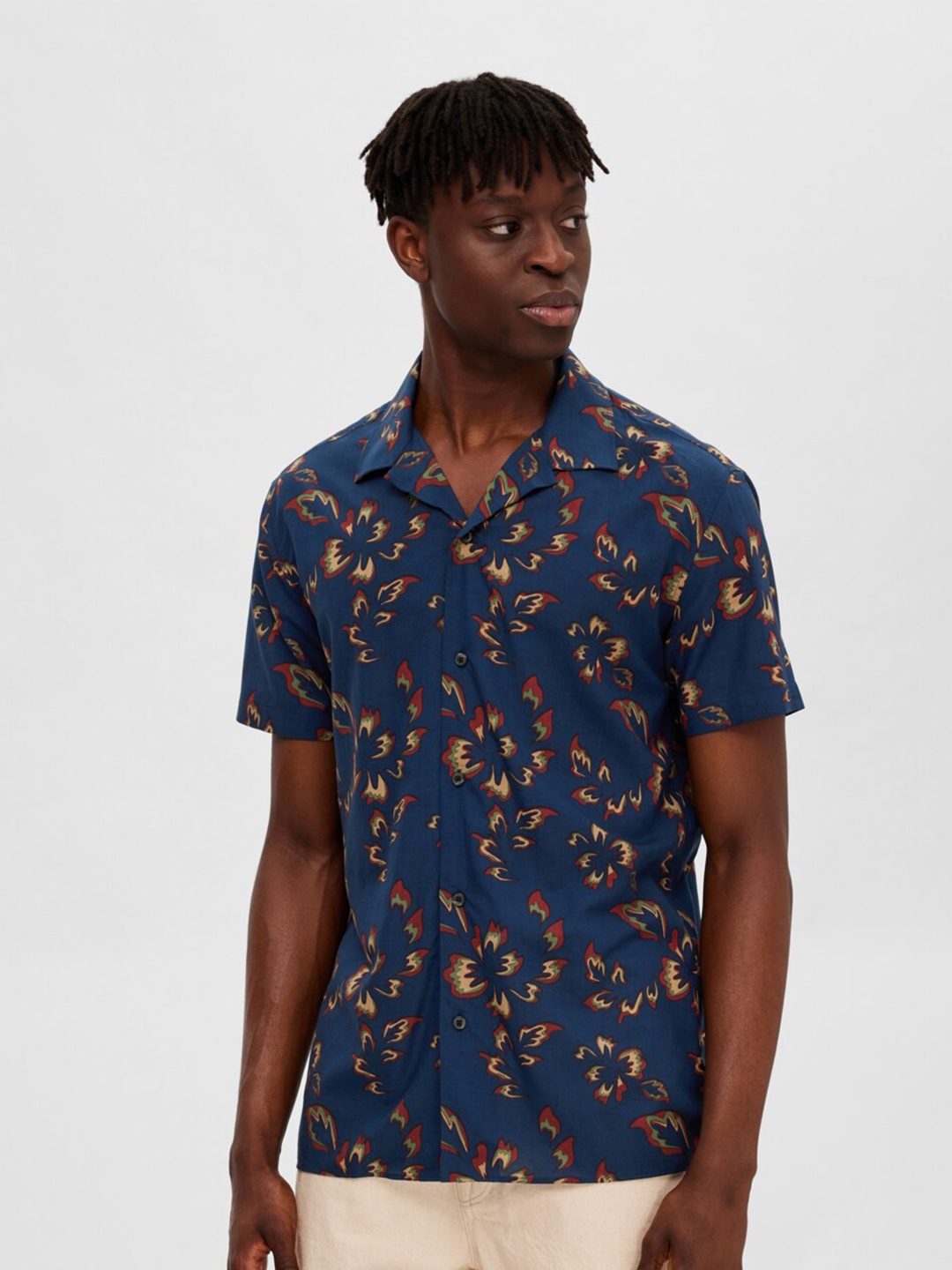 

SELECTED Floral Printed Casual Shirt, Blue