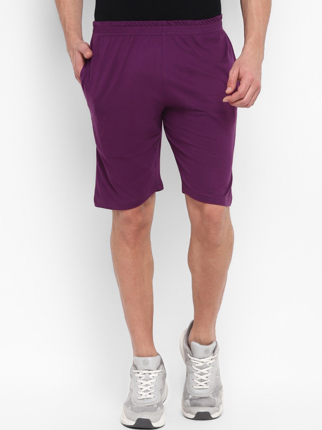 

appulse Men Mid-Rise Cotton Sports Shorts, Purple