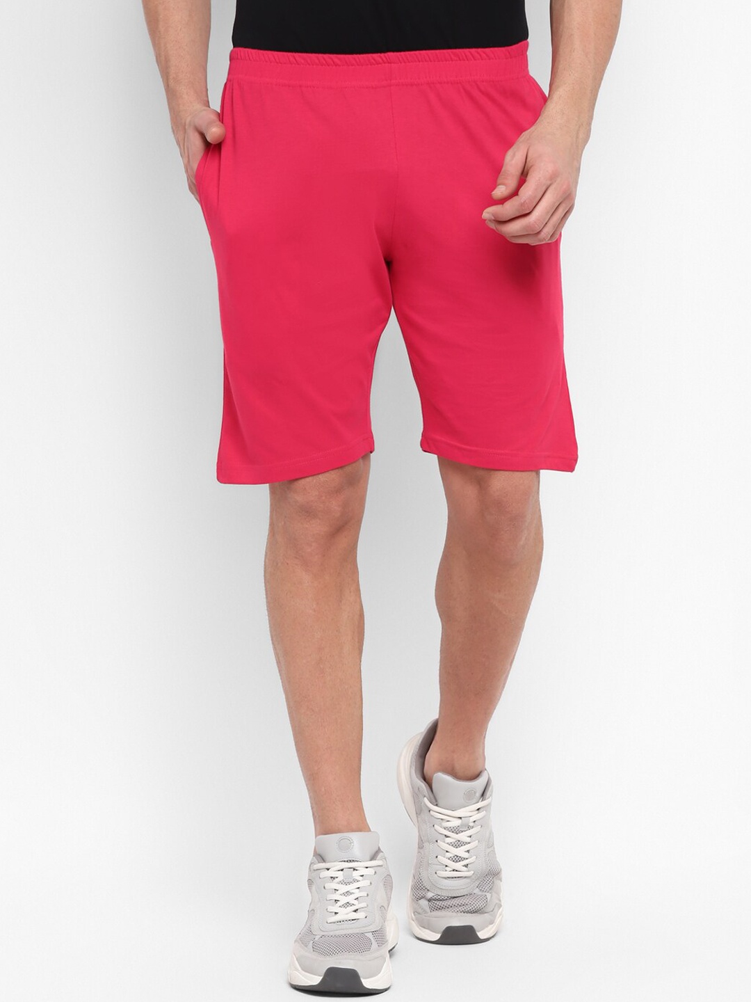 

appulse Men Mid-Rise Cotton Sports Shorts, Pink