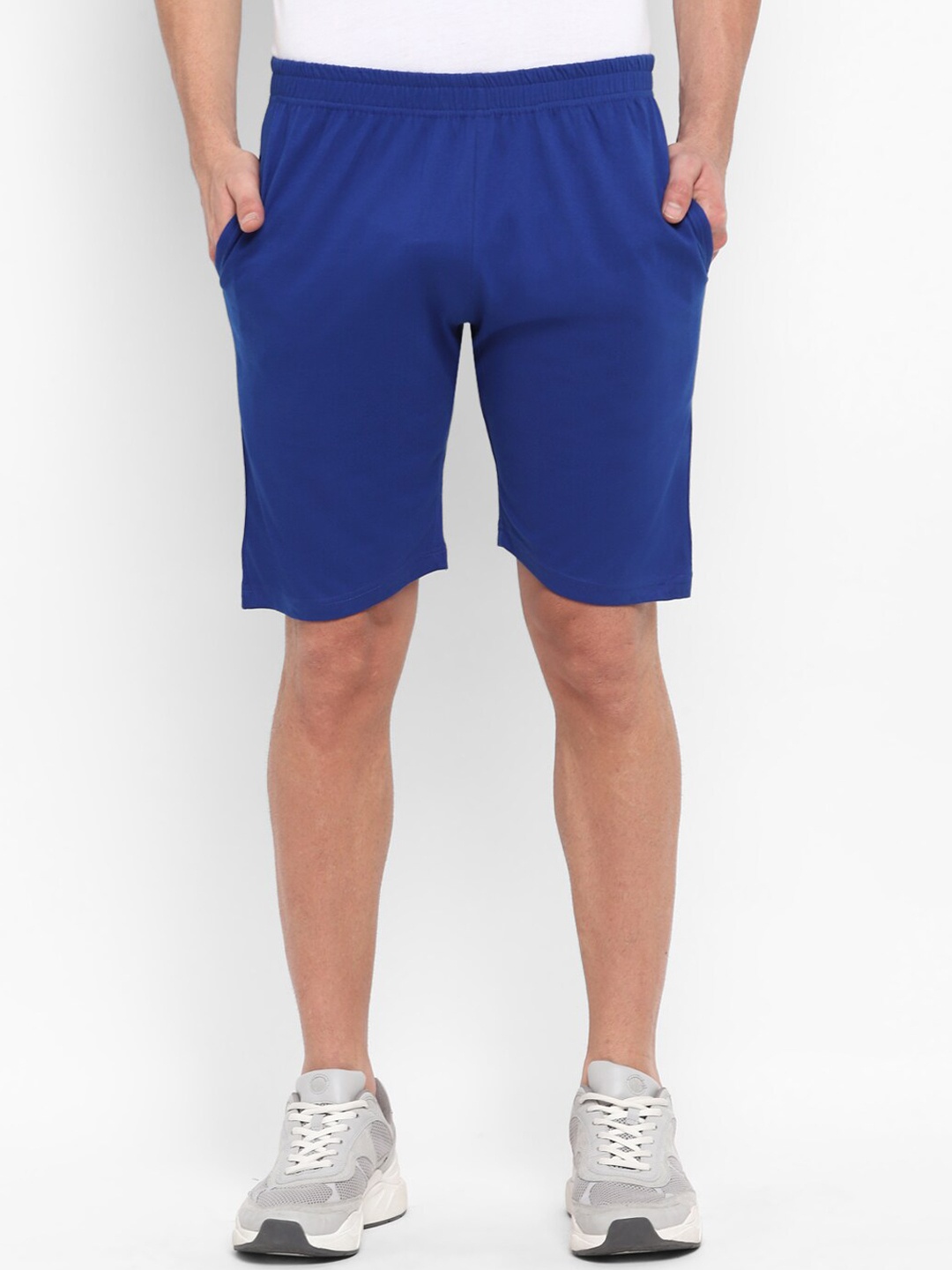 

appulse Men Mid-Rise Loose Fit Cotton Shorts, Blue