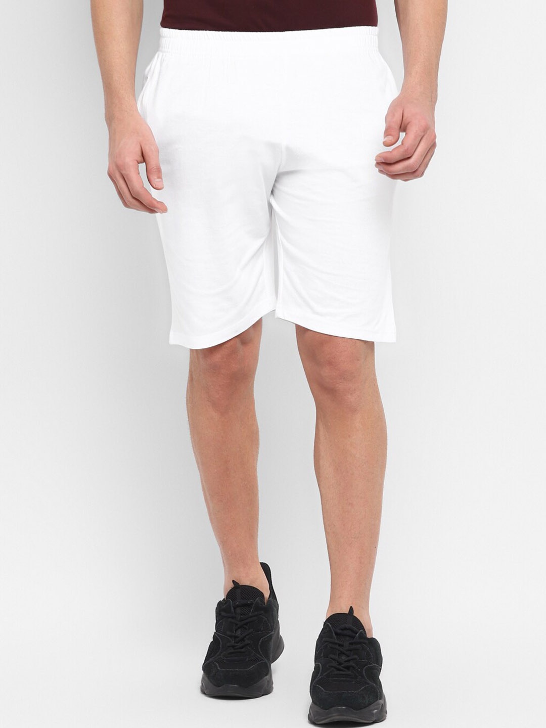 

appulse Men Mid-Rise Cotton Sports Shorts, White