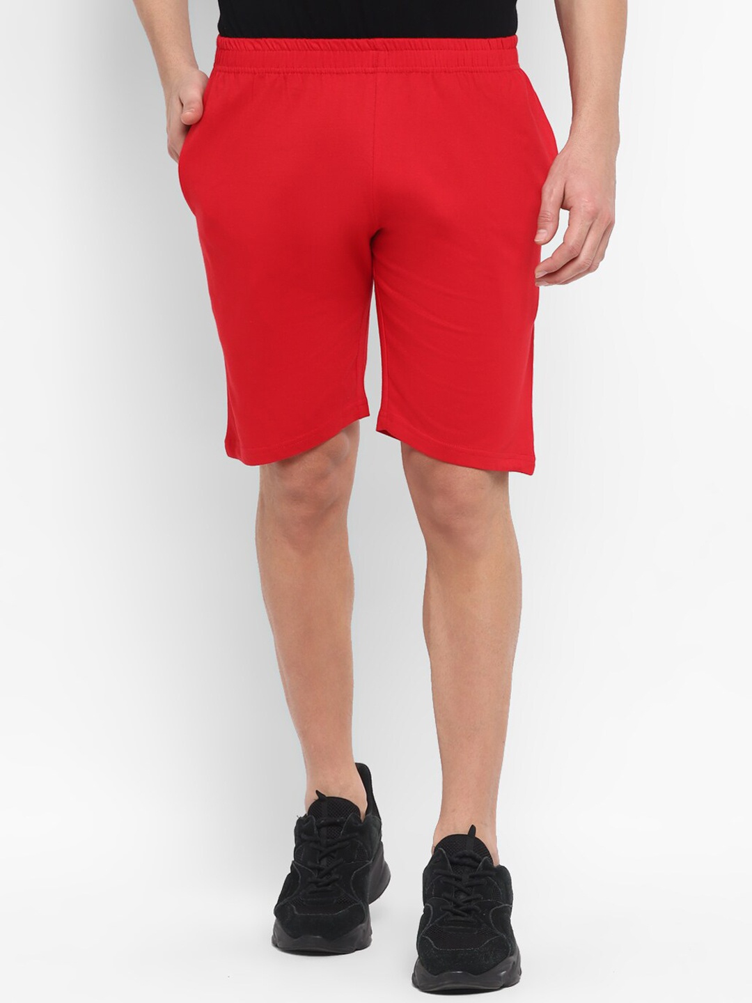 

appulse Men Mid-Rise Cotton Sports Shorts, Red