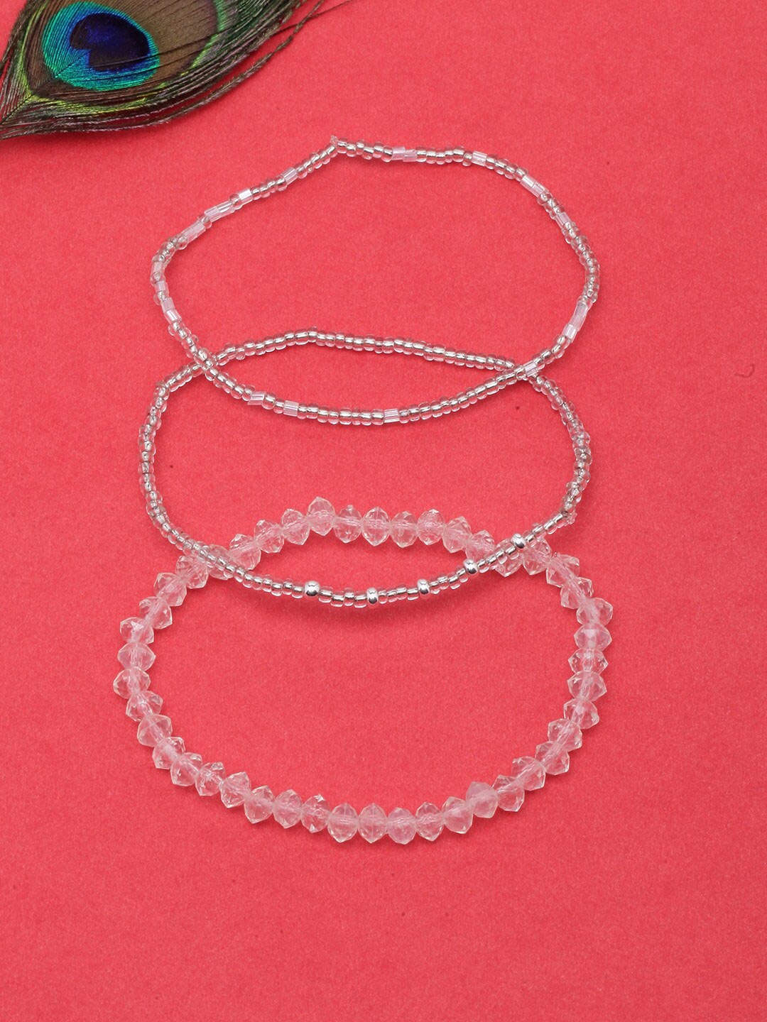 

DIVA WALK Set Of 3 Silver-Plated Elasticated Bracelets