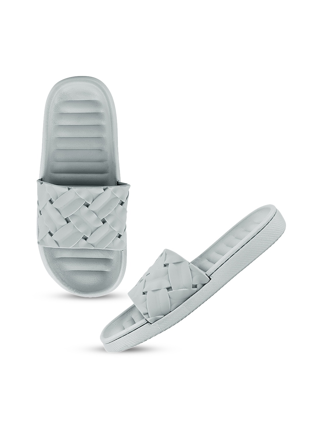 

Try Me Women Textured Light Weight Sliders, Grey