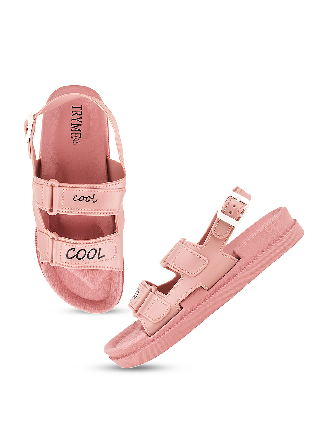 

Try Me Women Open Toe Flats, Pink