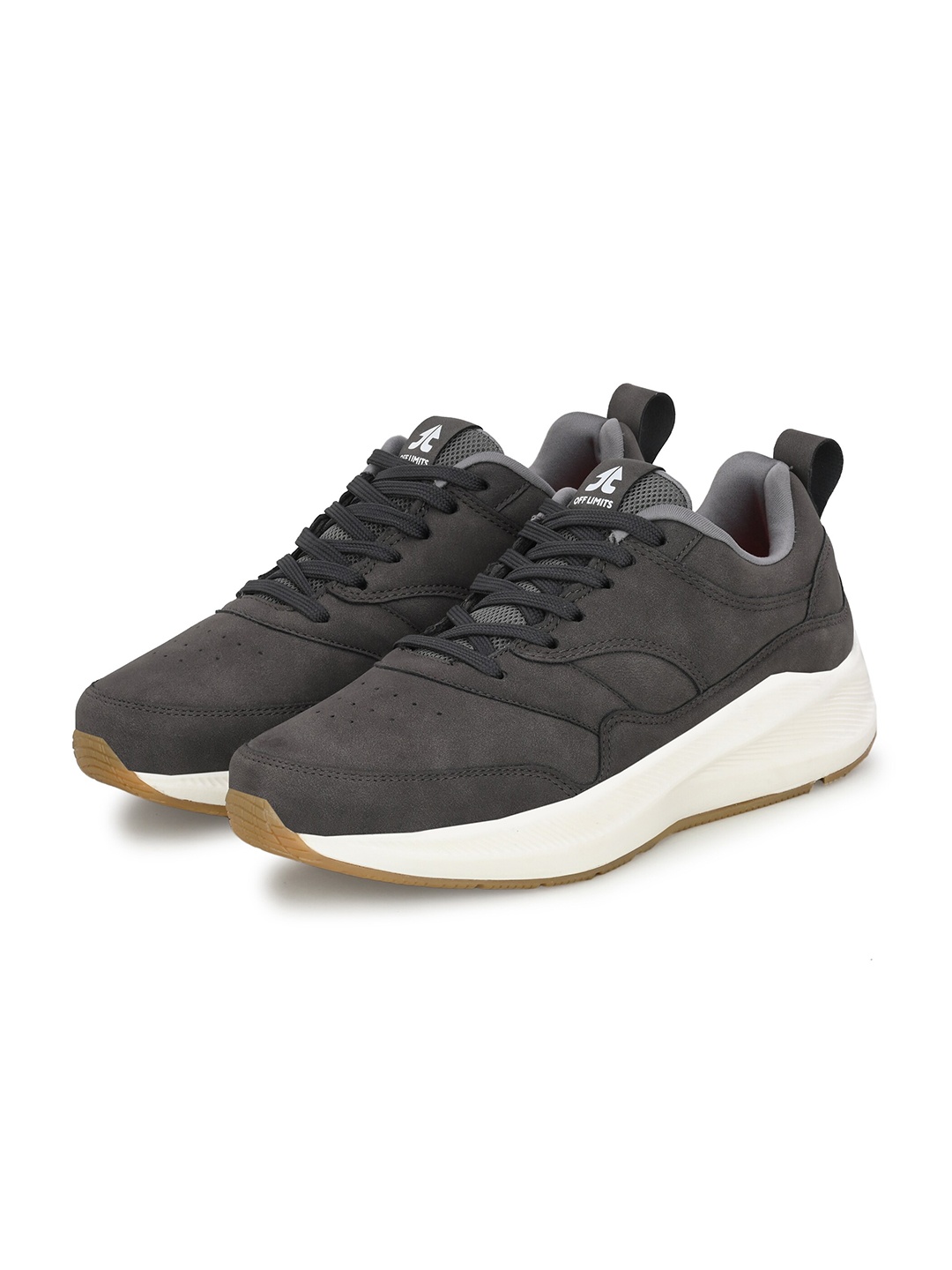 

OFF LIMITS Men Non-Marking Lace-Up Memory Foam Running Shoes, Grey