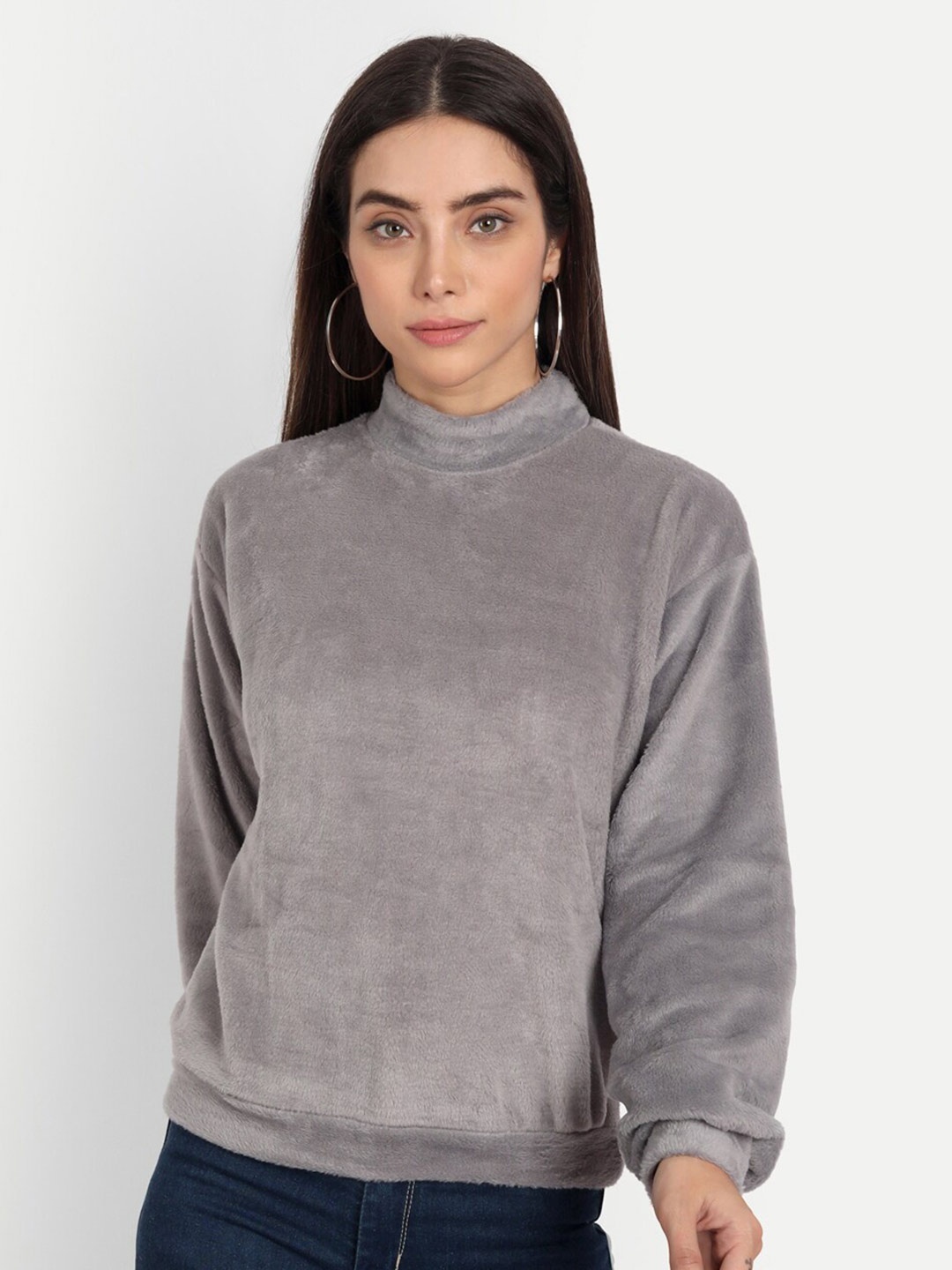 

COLOR CAPITAL High Neck Sweatshirts, Grey