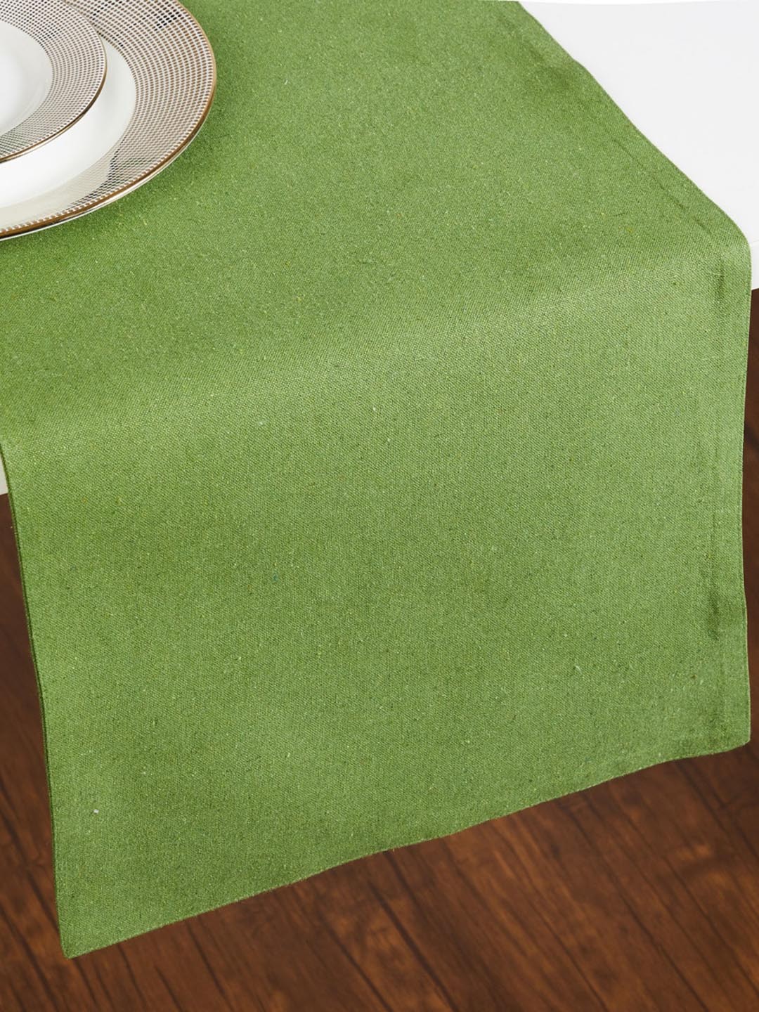 

Home Centre Green Textured Cotton Table Runner