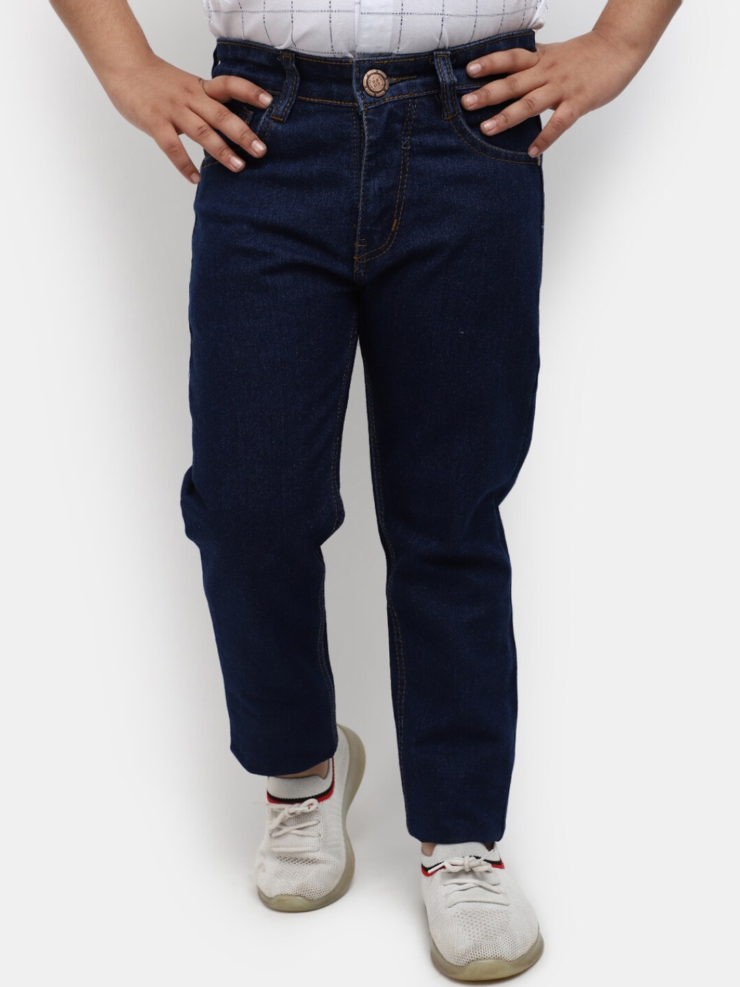 

V-Mart Boys Mid-Rise Classic No Fade Jeans, Navy blue