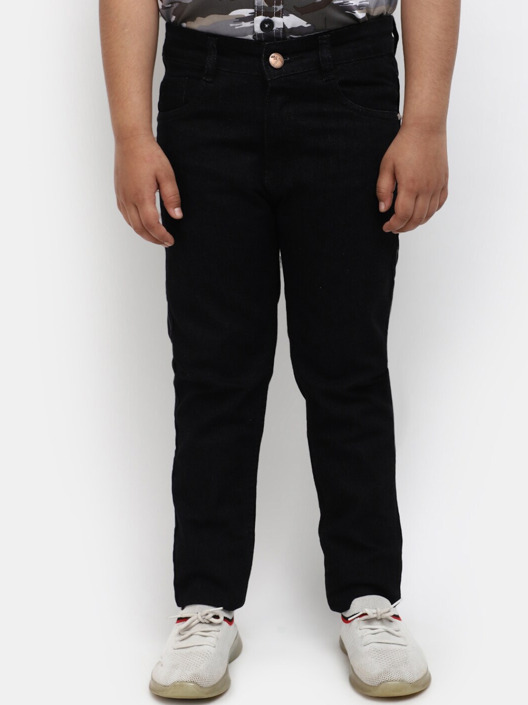 

V-Mart Boys Classic Mid Rise Clean Look Cotton Jeans, Black