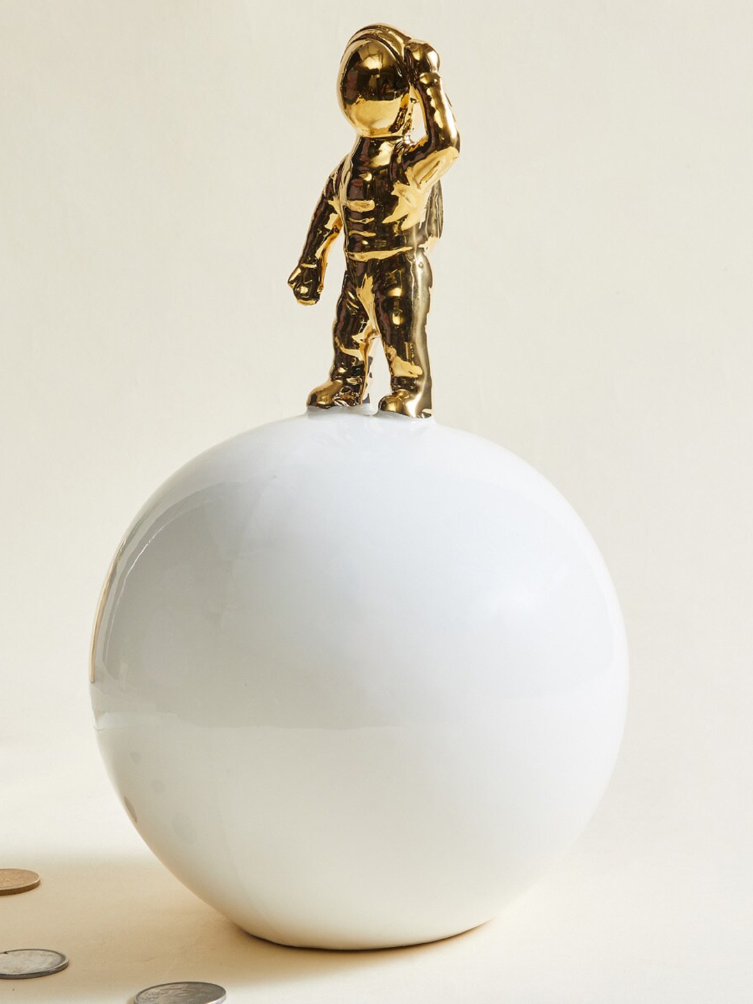 

Home Centre White Standing Man Piggy Bank Table Accent Showpieces