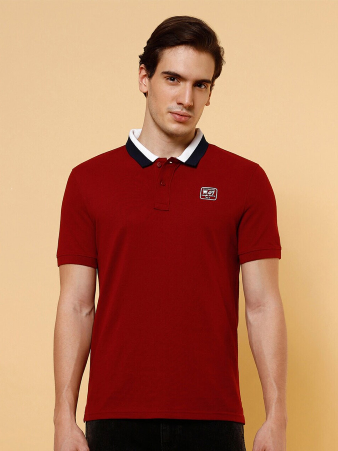 

Wrangler Polo Collar Cotton T-shirt, Red