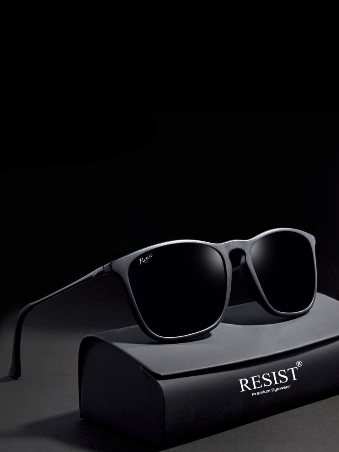 

RESIST EYEWEAR Wayfarer Sunglasses With UV Protected Lens SERGIUSBLACKBLACK, Black