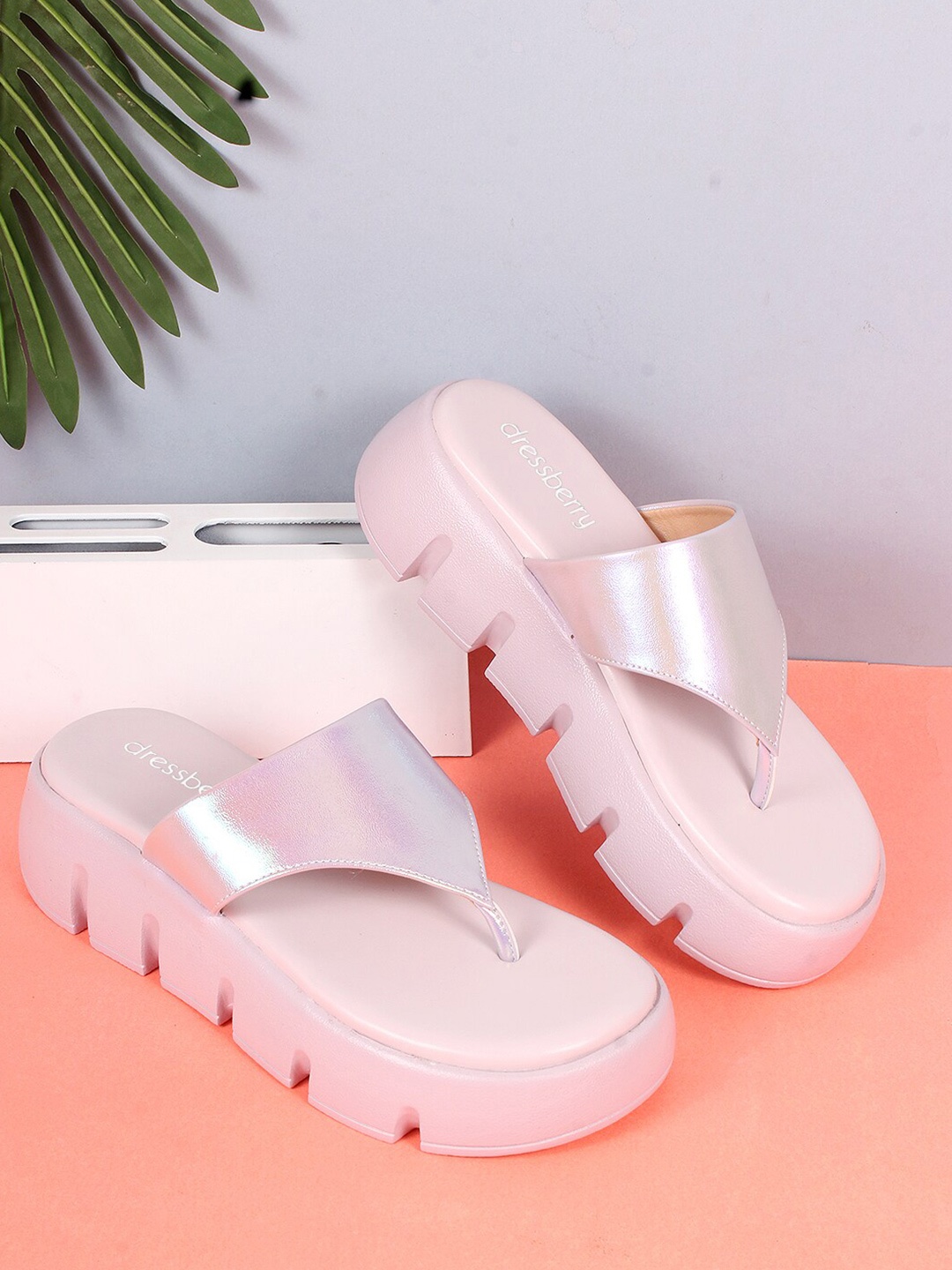 

DressBerry Lavender Open Toe Flatform Heels