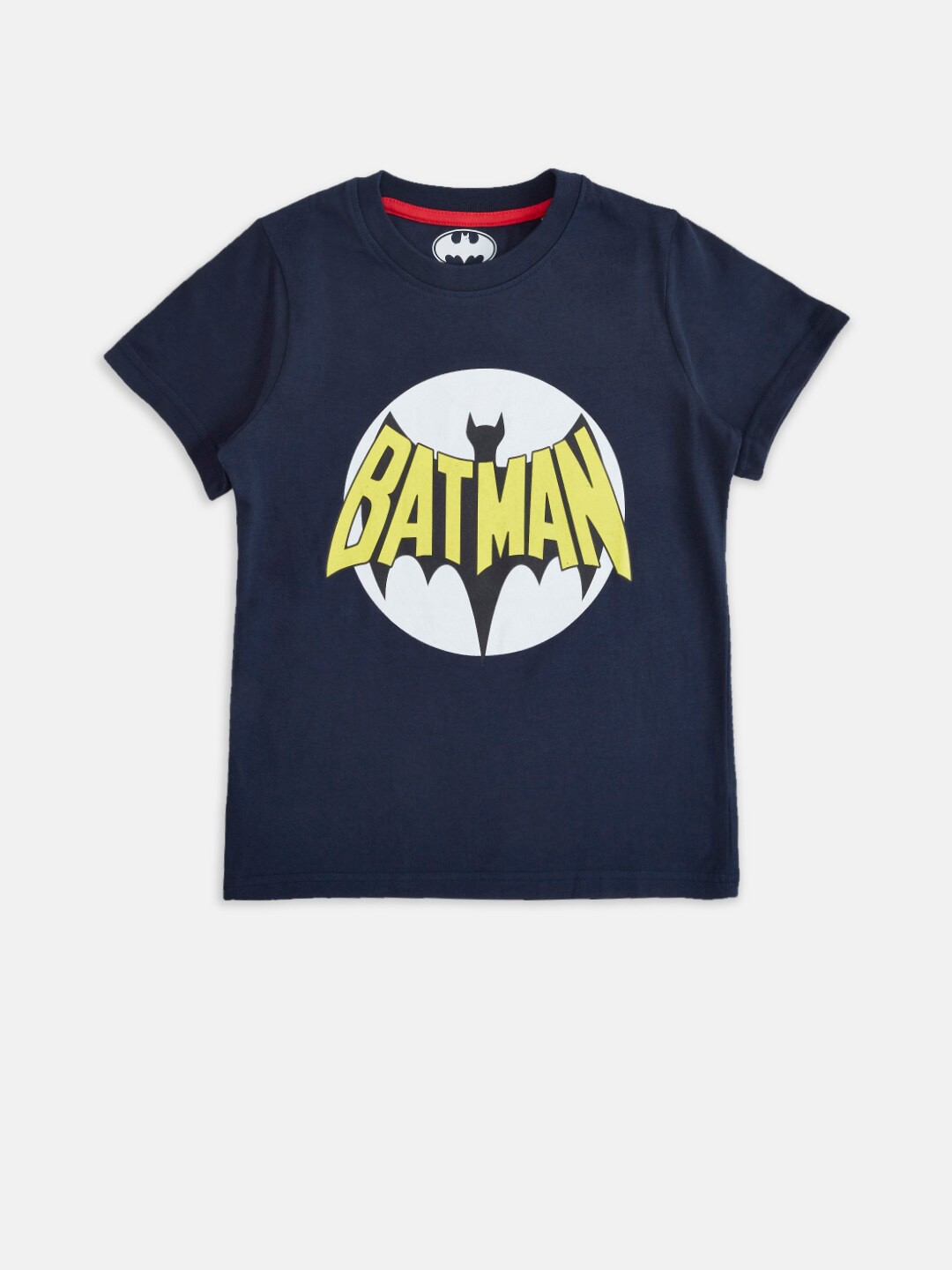 

Pantaloons Junior Boys Batman Graphic Printed Cotton T-shirt, Navy blue