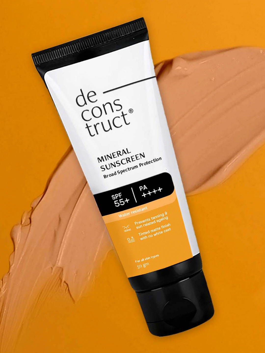 

deconstruct Broad Spectrum and Water Resistant SPF 55+ and PA++++ Tinted Mineral Sunscreen, Orange