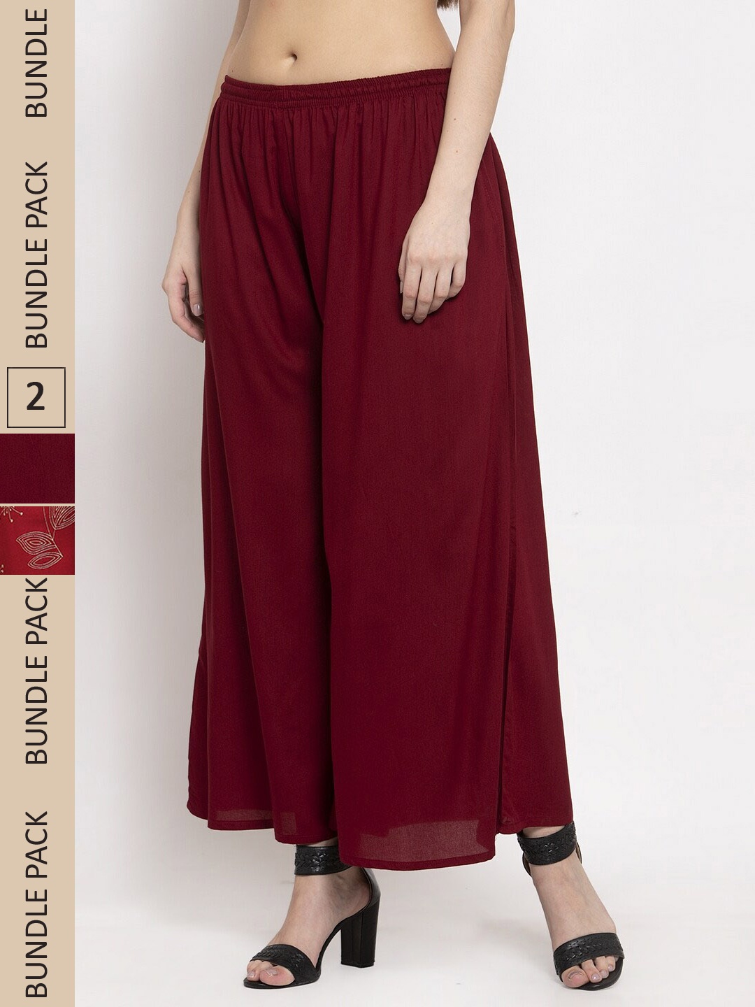 

Miaz Lifestyle Women Maroon & Red 2 Palazzos