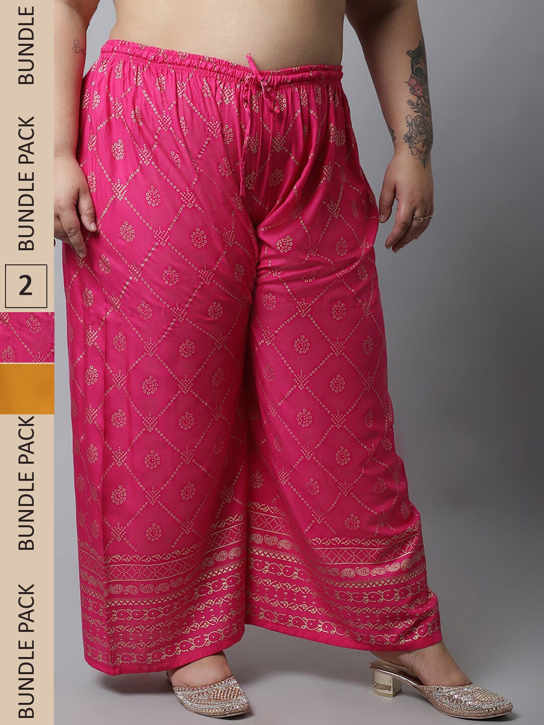 

Miaz Lifestyle Women Yellow & Pink 2 Palazzos