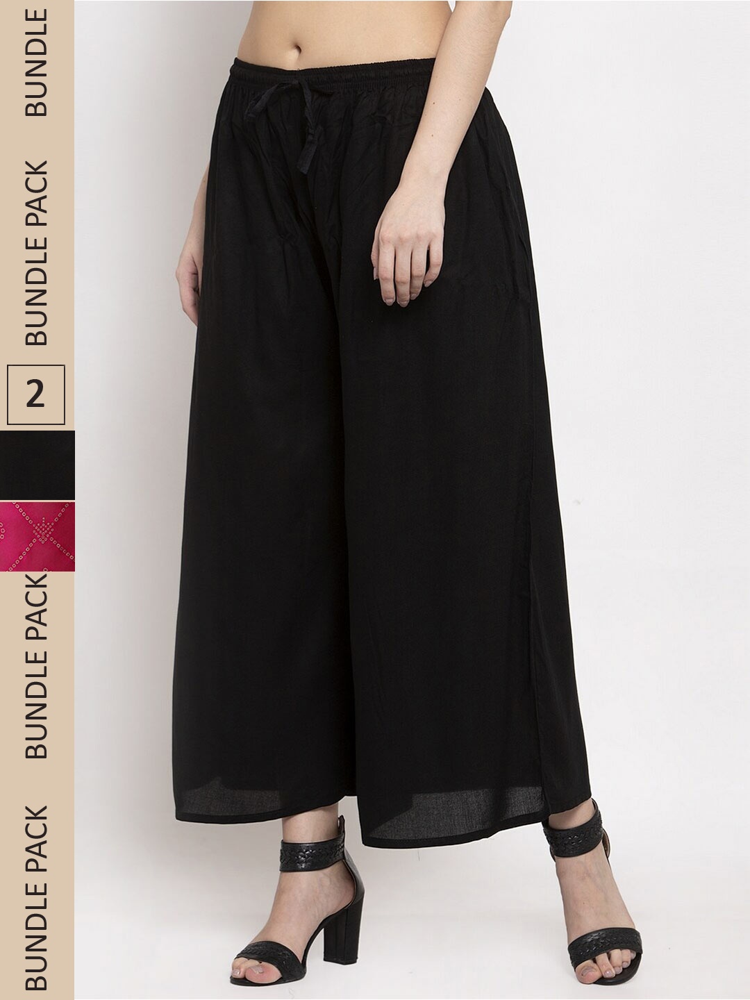 

Miaz Lifestyle Women Black & Pink 2 Palazzos