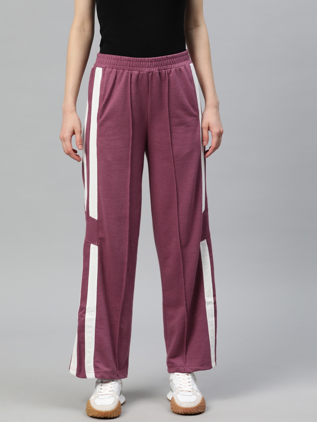 

Laabha Women Side Striped Track Pant, Mauve