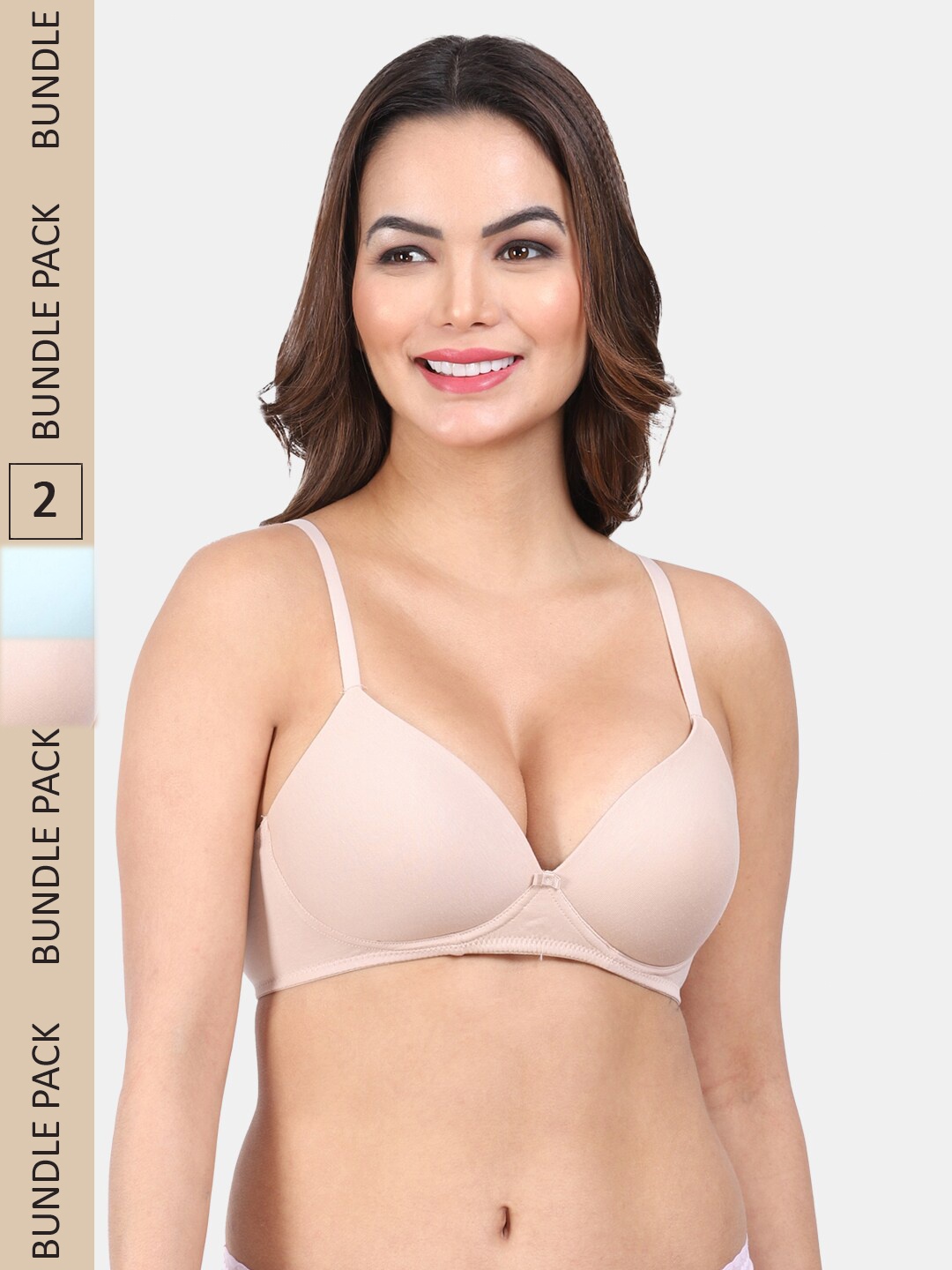 

Amour Secret Pack Of 2 Lightly Padded Seamless All Day Comfort T-shirt Bra, Nude