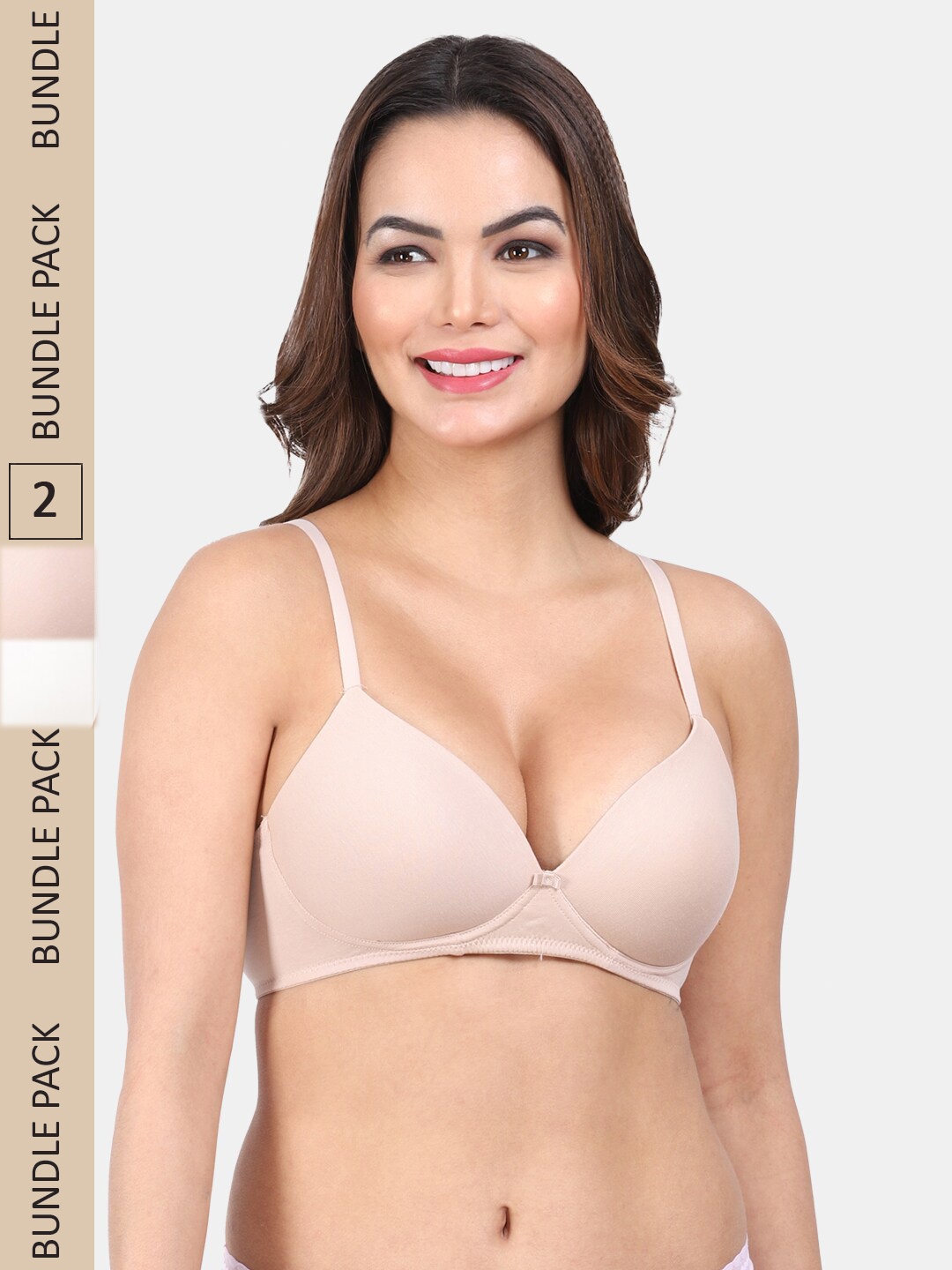 

Amour Secret Pack Of 2 Lightly Padded Seamless All Day Comfort T-shirt Bra, Nude