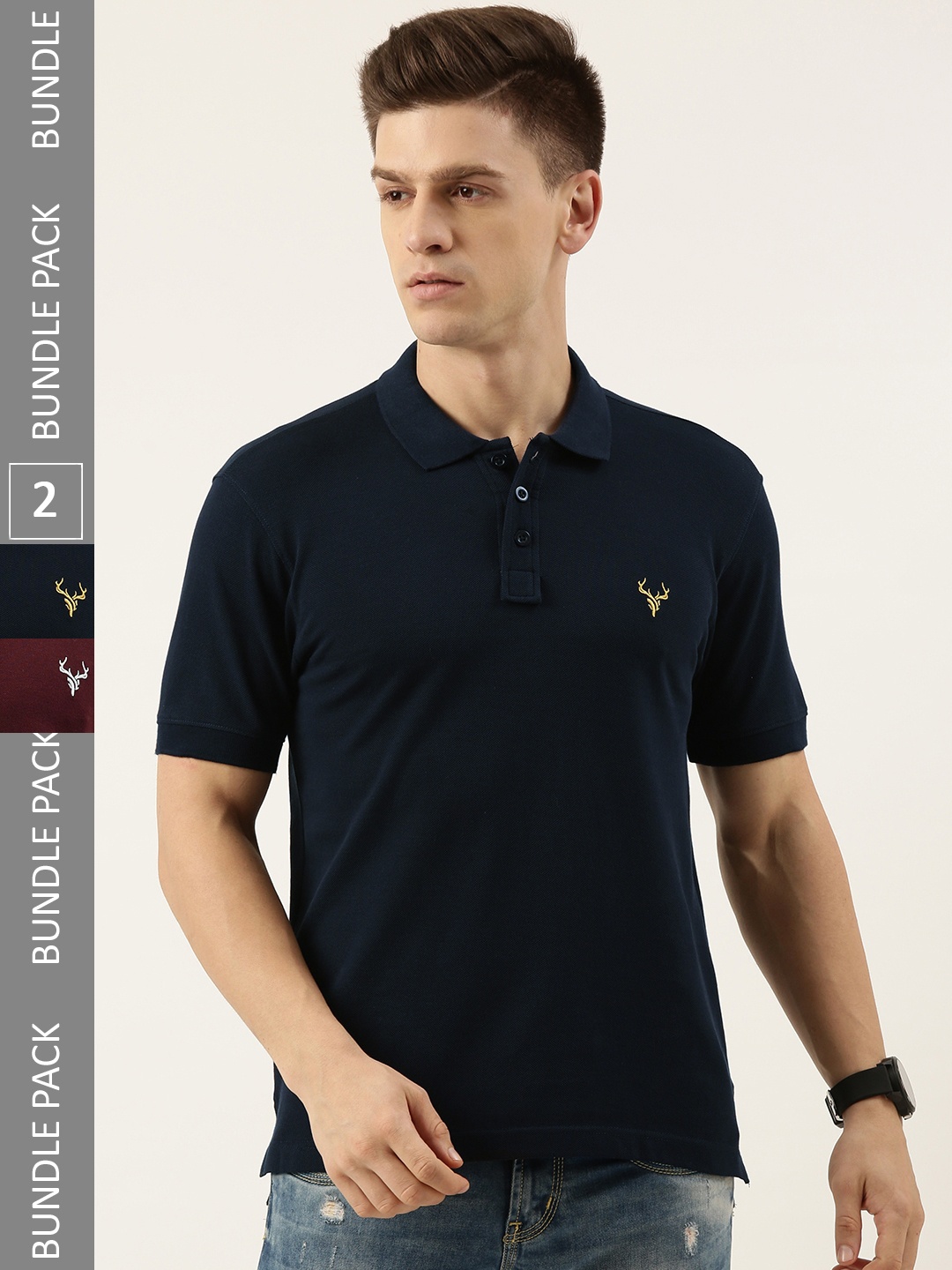 

IVOC Men Pack Of 2 Polo Collar T-shirt, Blue