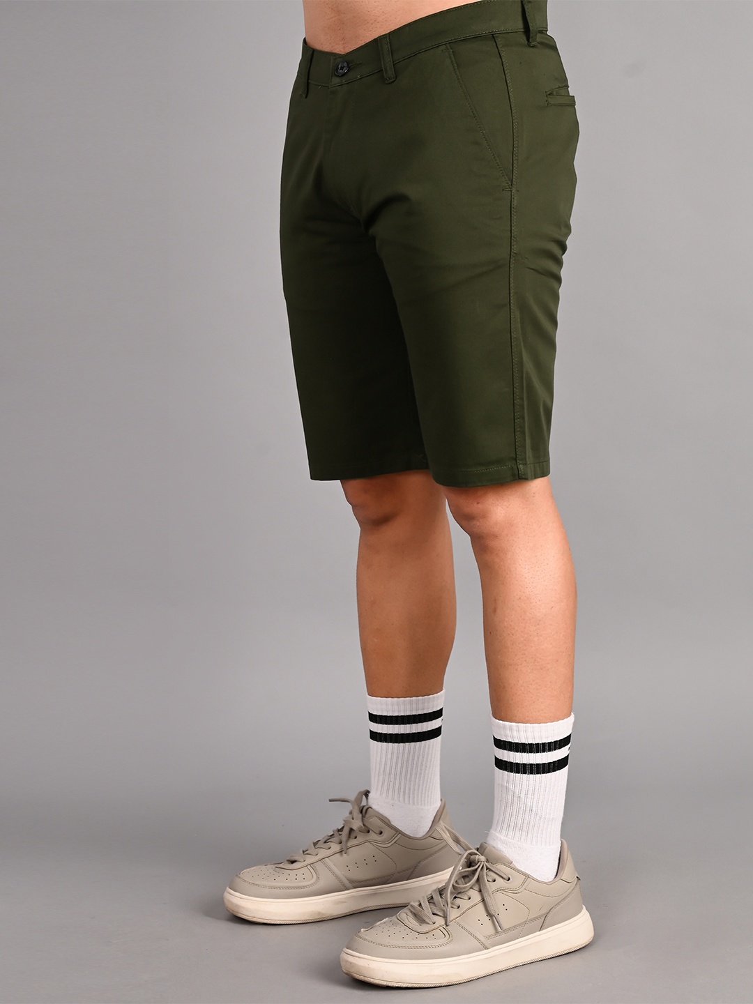 

FUBAR Men Slim Fit Mid Rise Casual Shorts, Olive