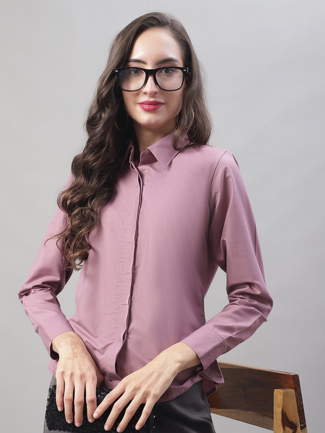 

JAINISH Spread Collar Casual Shirt, Mauve