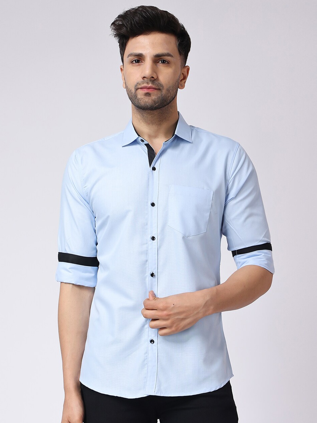 

Voroxy Regular Fit Cotton Casual Shirt, Blue